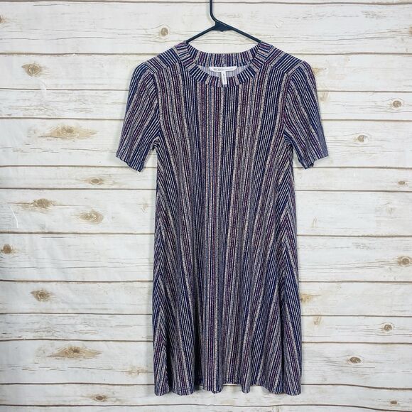 BCBGeneration Dresses & Skirts - BCBGeneration Women T-Shirt Dress Striped Short Sleeve Shift Blue Pink Size S